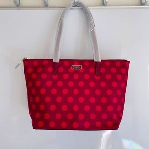 Kate Spade Tote Bag, Red Spot, Nylon